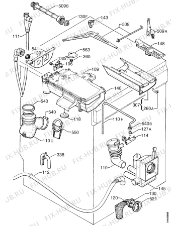 Взрыв-схема стиральной машины Zanussi WJS1272.60 - Схема узла Hydraulic System 272